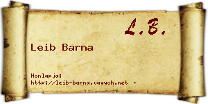 Leib Barna névjegykártya